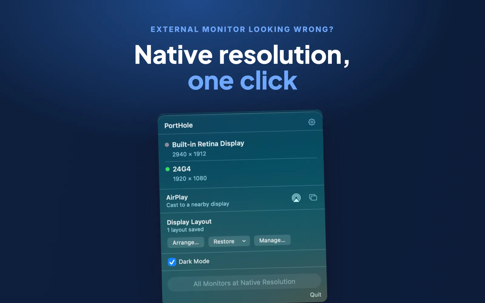 PortHole on Mac, screenshot 1